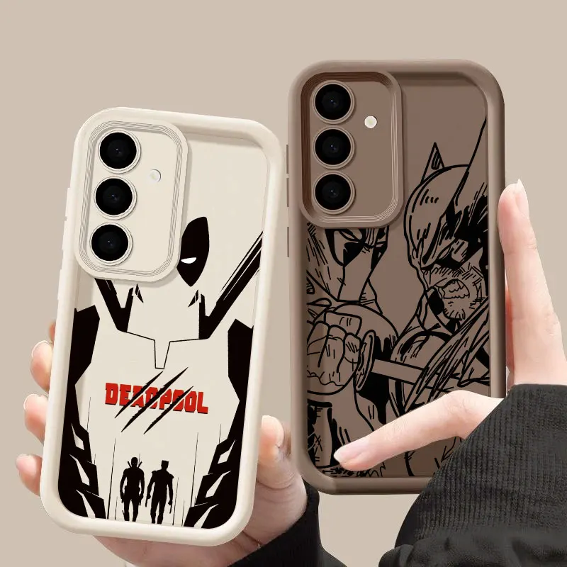 

S26 Ultra Case For Samsung Galaxy S26 S25 S24 S22 S23 Ultra S21 Plus S20 S25 FE Marvel Deadpool Wolverine Protection Soft Cover