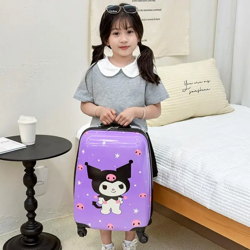 Anime Kawaii Sanrio Hellokittys Kuromi Kid Trolley Case Cute Cartoon Gift Box Universal Wheel Combination Lock Boarding Suitcase