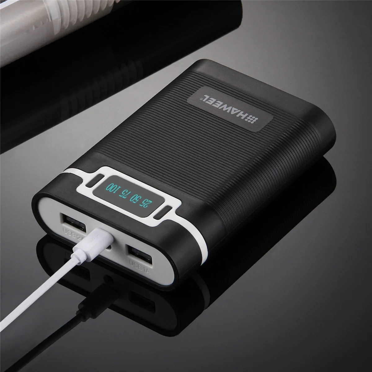 

N33R_HAWEEL DIY 10000 мАч Power Bank Shell Box с 2 USB для смартфонов-A