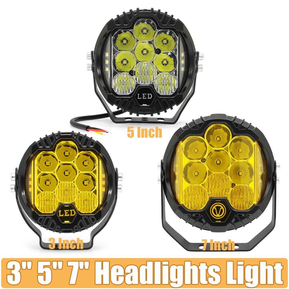 

Фары 3'', 5'', 7'' LED, внедорожные фонари, аксессуары, рабочие фары, дополнительные противотуманные фары для Jeep Wrangler, внедорожников, мотоциклов, 12В/24В