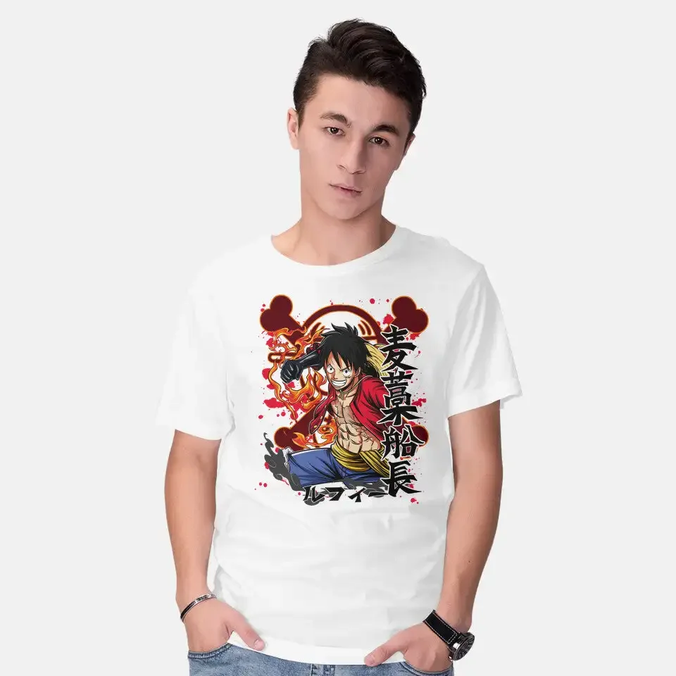 Monkey D Luffy Anime Graphic T-shirts for Men Clothing Women Short Sleeve Tees Vintage High Quality 100%Cotton