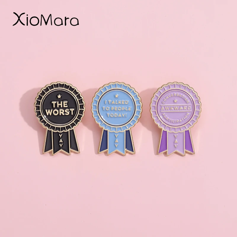 The Worst Awkward Conversation Enamel Pins Custom I Talked To People Today Brooches Lapel Badge Social Phobia Jewelry Gift