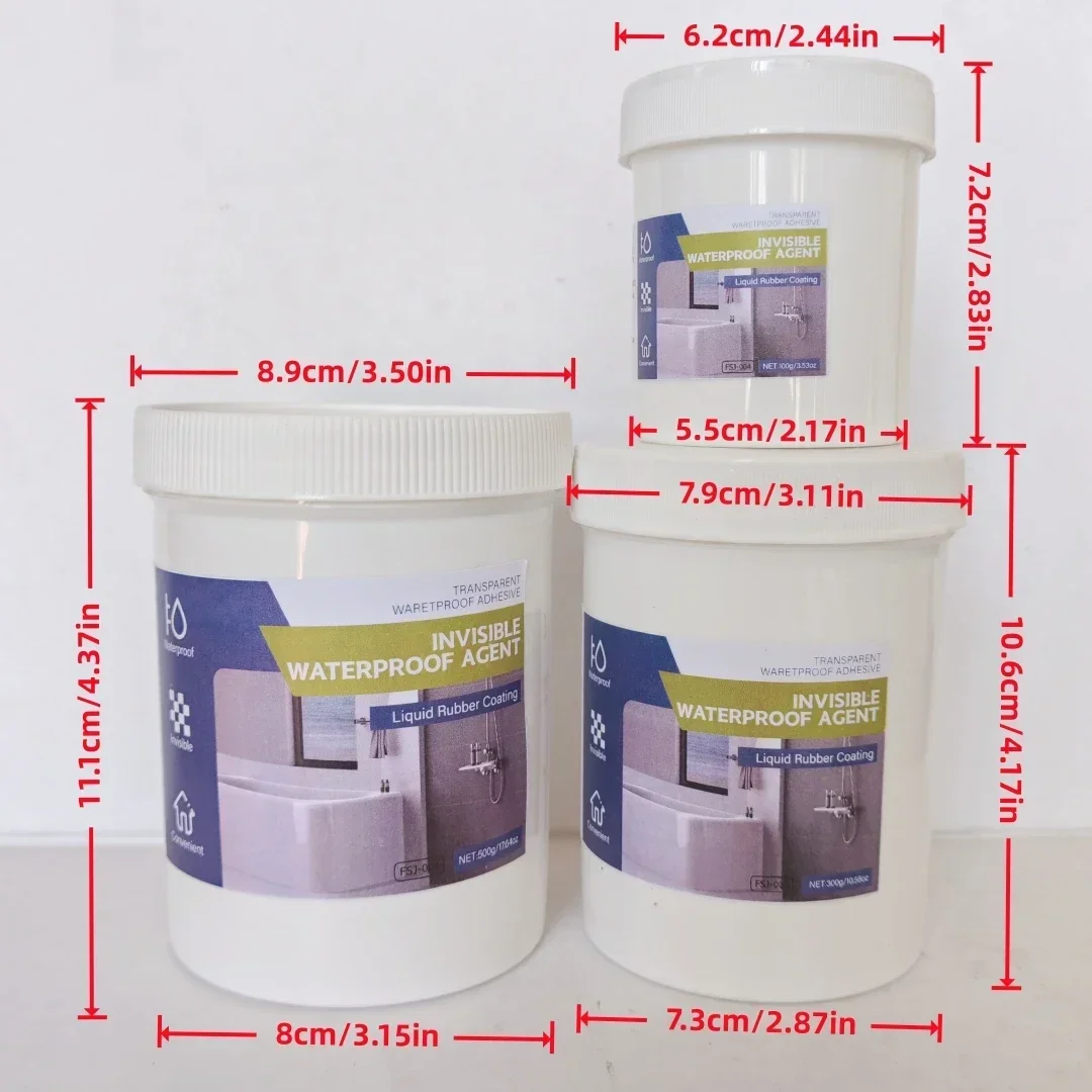 500g/300g/100g  Clear Waterproof Sealant Agent Invisible Insulating Coating Easy Brush On Home Roof Bathroom Leak Repair Glue