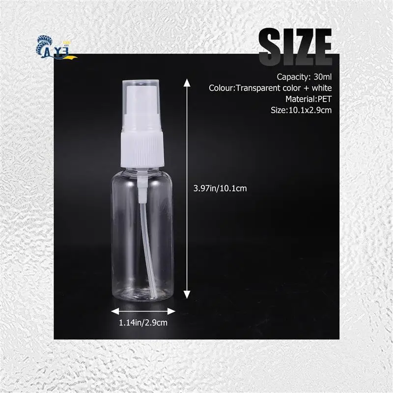 AY03-36Pcs 30Ml/1Oz Mini Fine Mist Spray Bottles Refillable Bottles Small Empty Clear Plastic Travel Size Bottles