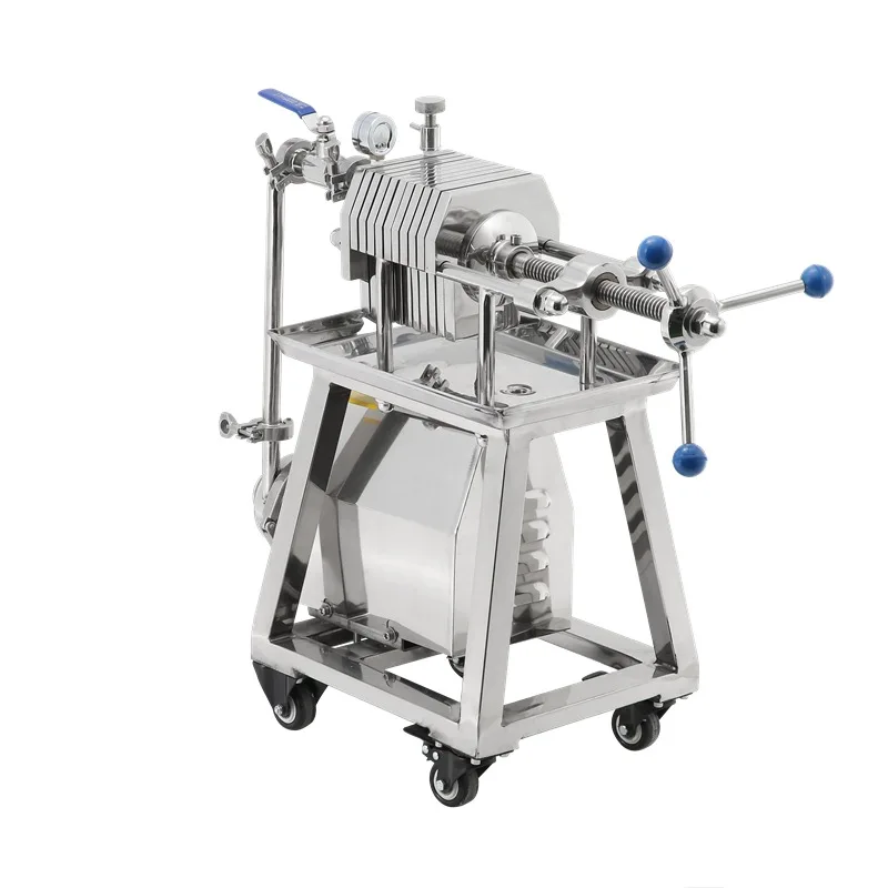 

Edible oil filter press, multi-layer plate and frame oil filter, fryer oil and water filter, mini stainless steel equipment