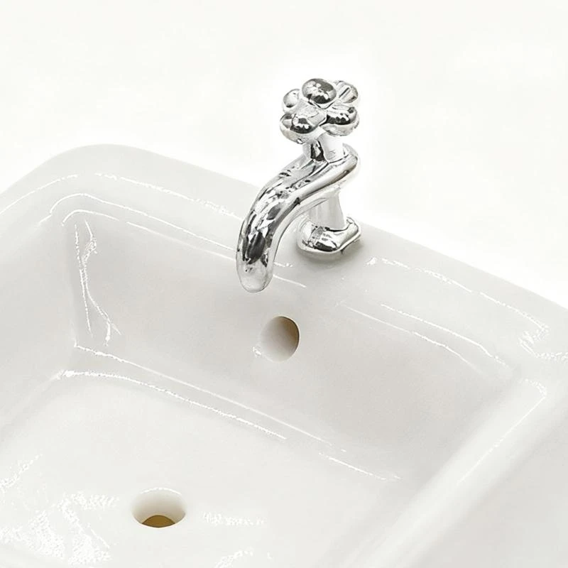 1:12 Scale Ceramic Washbasin For Dollhouses Decorations Bathroom Easy Clean Surfaces Fit All Standard Doll Furniture A2UB