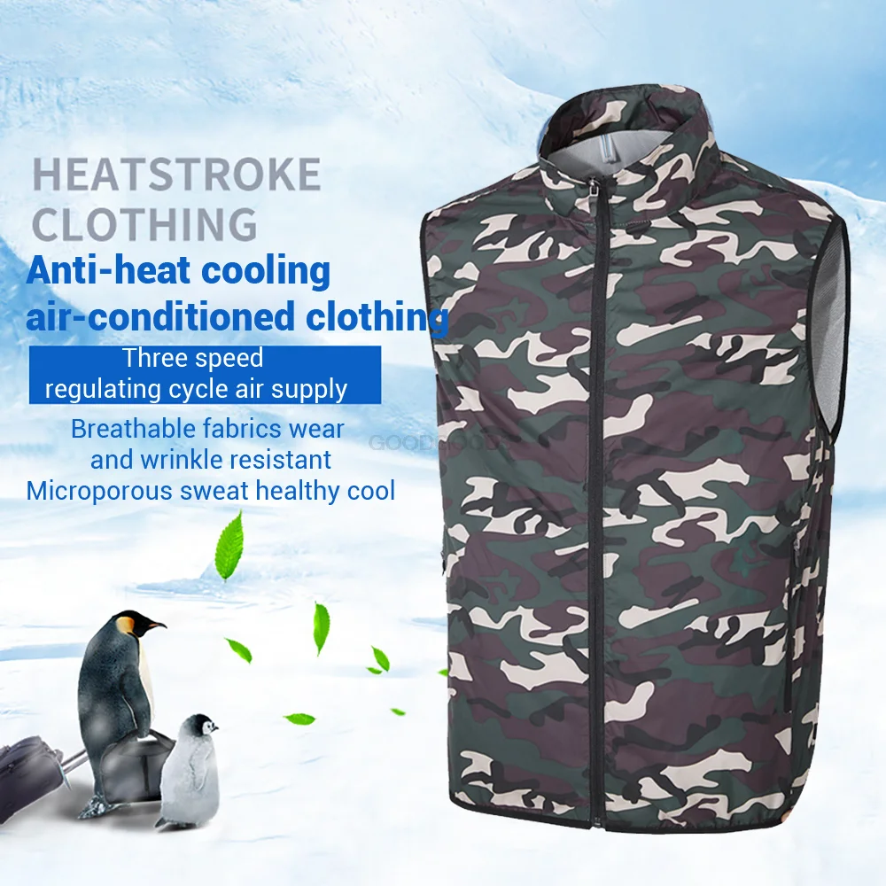 Fan Vest Cooling Electric fan vest Cool Vest Air-conditioned Clothes Hiking Cooling 13 Hours High Temperature Work Fishing Vest