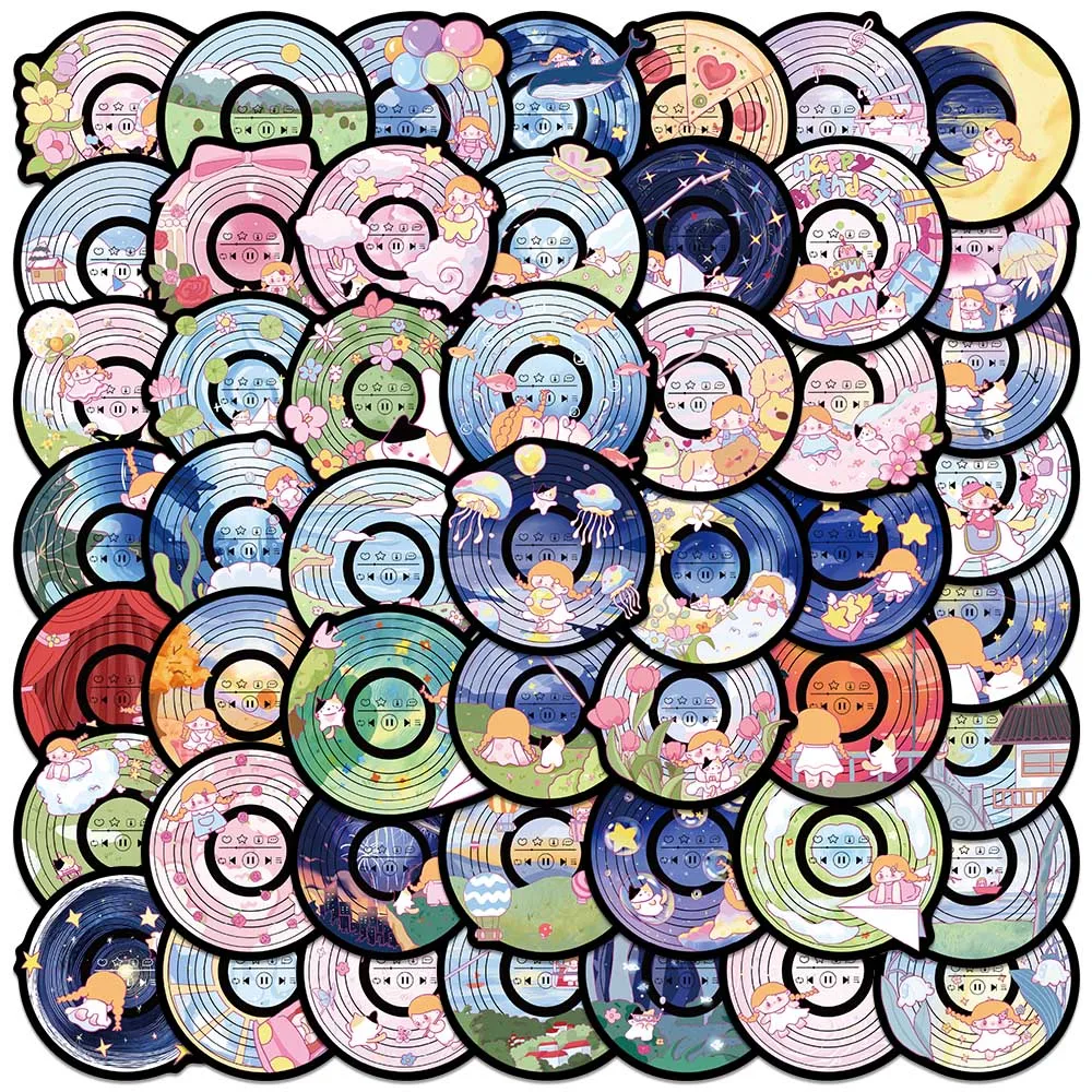 

50PCS Kawaii Pink CD Girls Fantasy Vinyl Decals Classic DIY Waterproof for Diary Suitcase Fridge Skateboard Guitar Gift Stickers