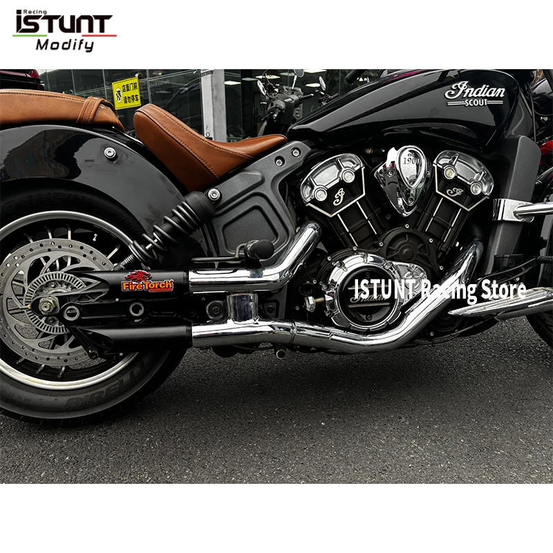 Motorcycle Exhaust System Mufflers Exhaust Link Pipe Slip On For Indian Scout Sixty Twenty Bobber Rogue Twenty Icon 2015 - 2024 view 4
