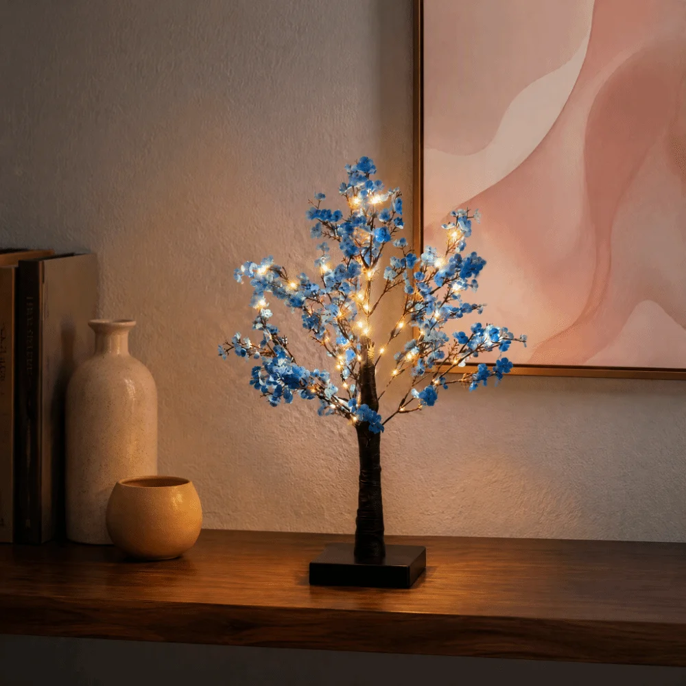 Pink Tree Light Artificial Romantic Ambience Night Light Simulation Flower Tabletop Decorative Flower Decor Tree Study Room