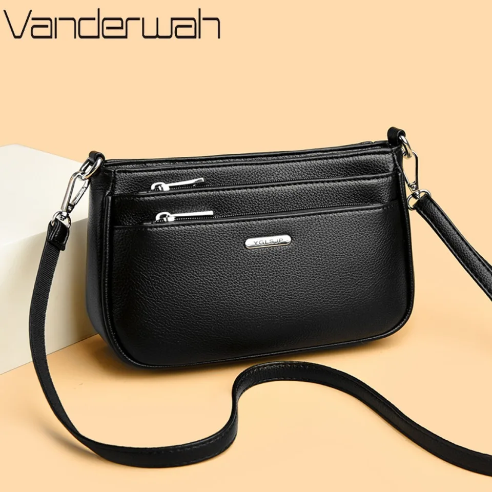 

Genuine Brand Top Quality Pu Leather Hand bags For Women Shoulder Messenger Bag Three-Zipper Pockets Casual Ladies Croosbody Sac