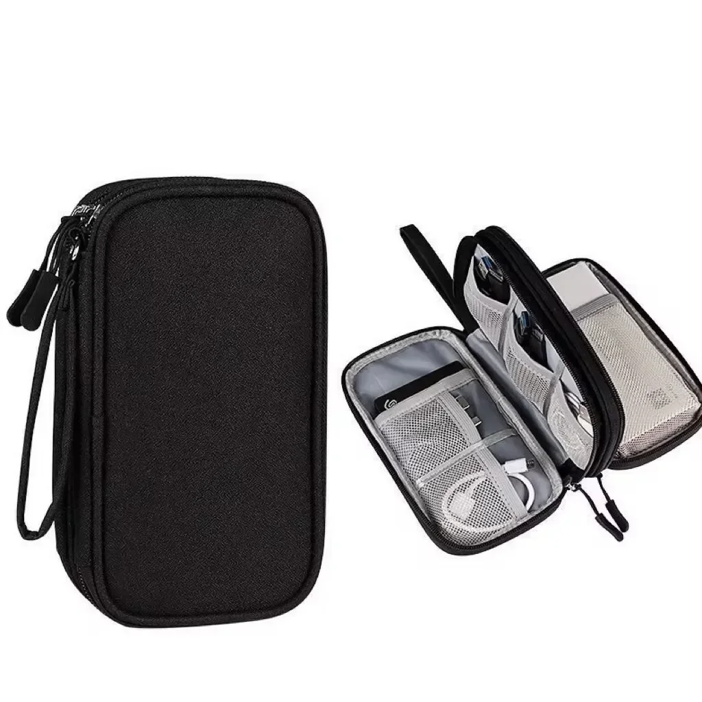 Travel Organizer Bag Cable Storage Organizers Pouch Carry Case Portable Waterproof Double Layers Storage Bags for Cable Cord