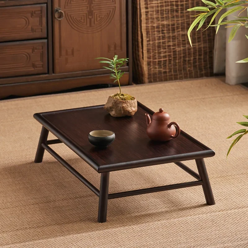 Modern Chinese Style Tatami Low Table Bamboo Sitting Ground Type Tea Table Household Bay Window Balcony Auxiliary Table