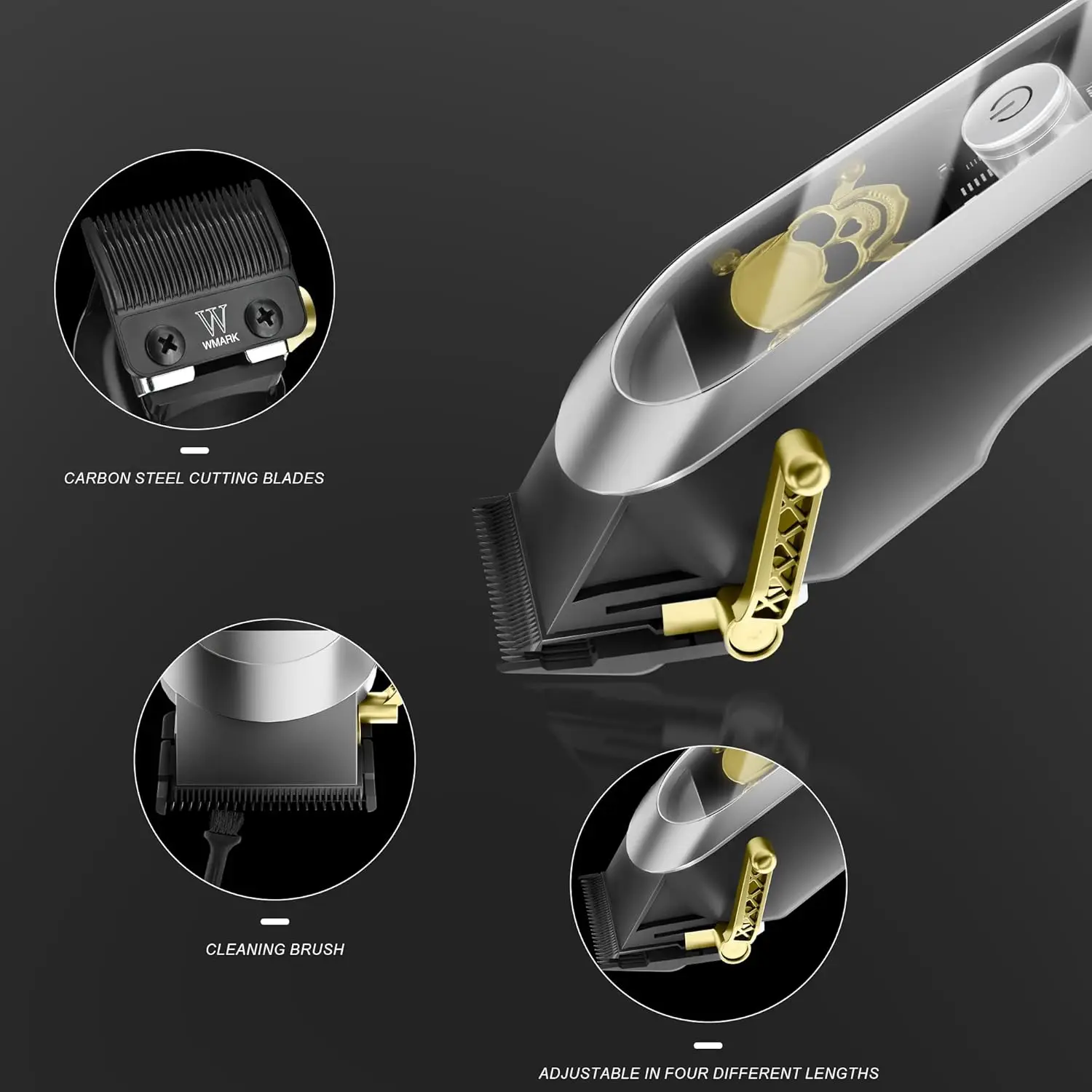 WMARK Professional Hair Trimmer for Men, 90+ Min Battery, USB Charging