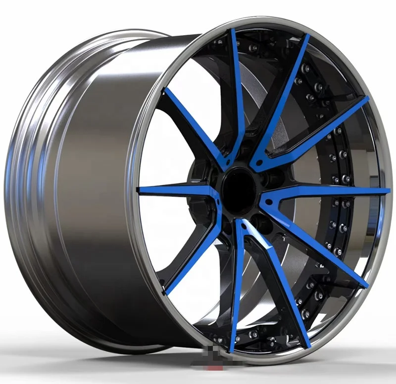 

Double Spokes 5 Holes 5x112 Pcd 17 18 19 Inch 2 Piece Forged Aluminium Machined Lip Wheel Rim