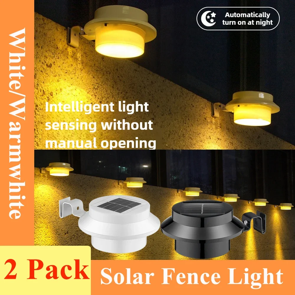 

2pcs Solar Fence Light Outdoor Garden Decoration Wall Lamp Waterproof Courtyard Lights for Garden Pathway LED Light Fixture