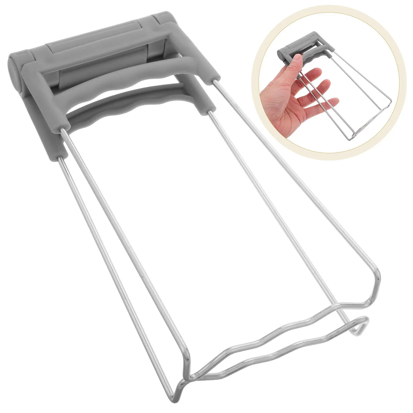 Folding Stainless Steel Hot Dish Plate Bowl Gripper Clip Kitchen Retriever Tongs Heat Resistant Cookware Lifter for Pans Pots