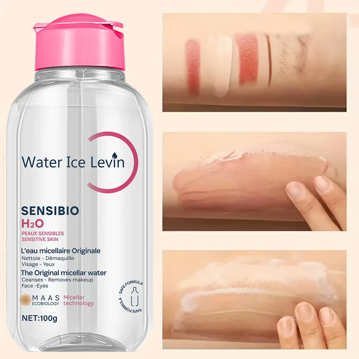 Sensibio H2O La agua micelar original para pieles sensibles, limpia suavemente, elimina el maquillaje, hidrata, con ácido láctico y colágeno