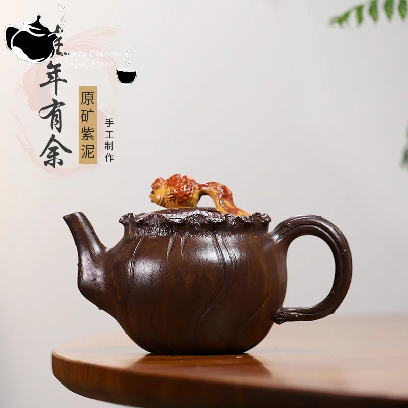 

Yixing handmade purple clay teapot, original ore, purple clay, surplus for years, tea set, Chinese teapot 280ml