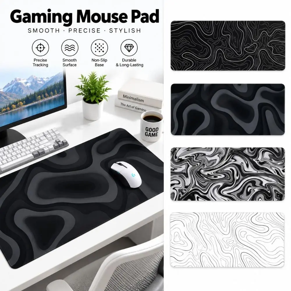 Professional Gaming Topographic Shape Gaming Mouse Pad Anti-Slip Wear-Resistant Office Keyboard Desk Mat Keyboard Pad Office Use
