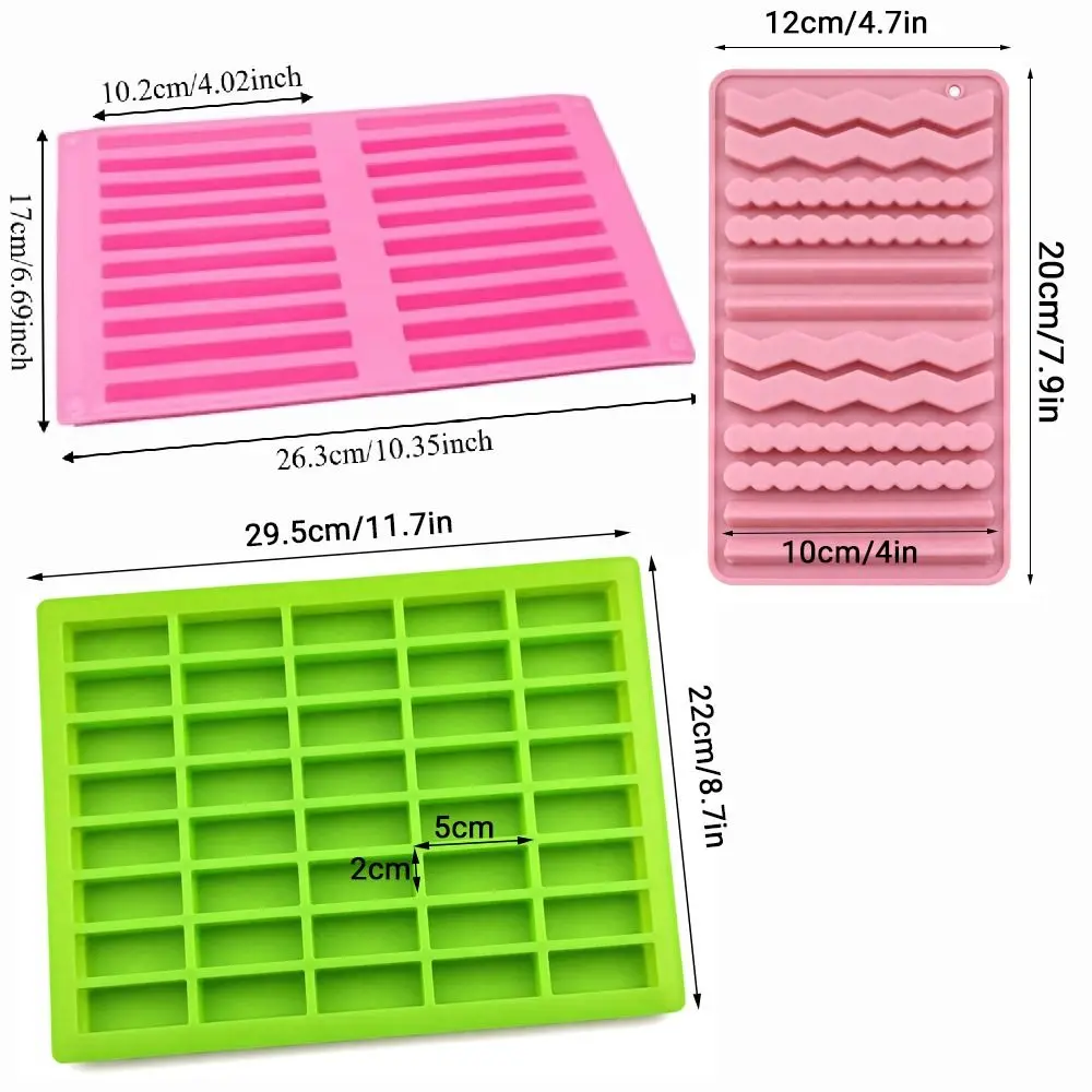 20 Cavities Chocolate Molds Flexible Food Grade Silicone Strip Molds Silicone DIY Cake Decorating Tool Dog Treat Stick