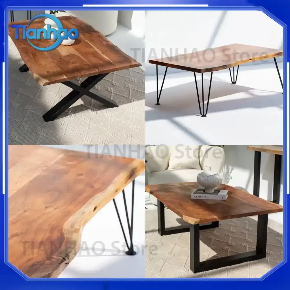 High Quality Unique Natural Space Individual Dark Acacia Wood Coffee Table for Field Modern Living Furniture Design