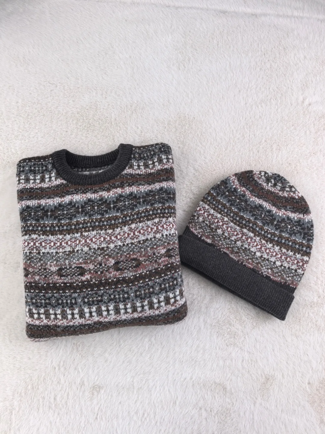 Retro trui dames 2025, nieuwe herfst en winter, losse luie stijl gebreide trui, wollen trui + hoed