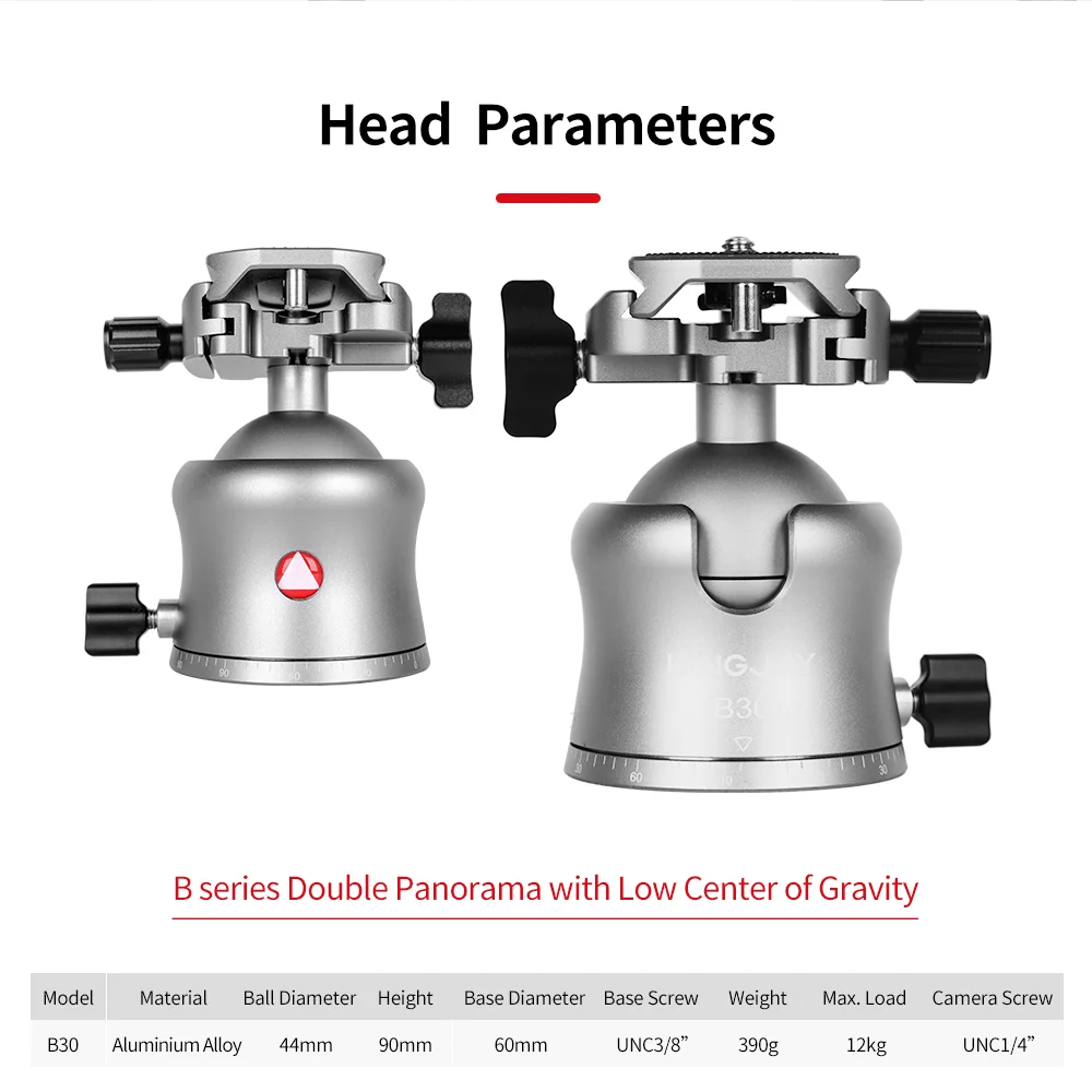 KINGJOY SLR DSLR Camera Tripod Lightweight and Compact Carbon Fiber Tripod Stand with 360 Panorama Ball Head Quick Release Plate