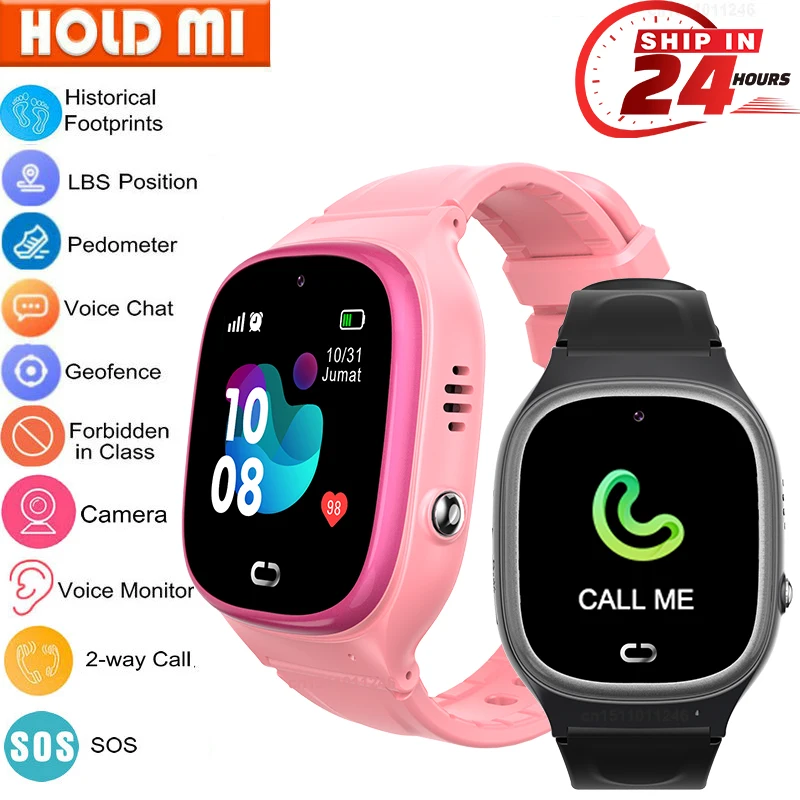 Children\'s Smart Watch SOS Phone Watch Smartwatch For Kids With Sim Card Photo Waterproof IP67 Kids Gift For IOS Android