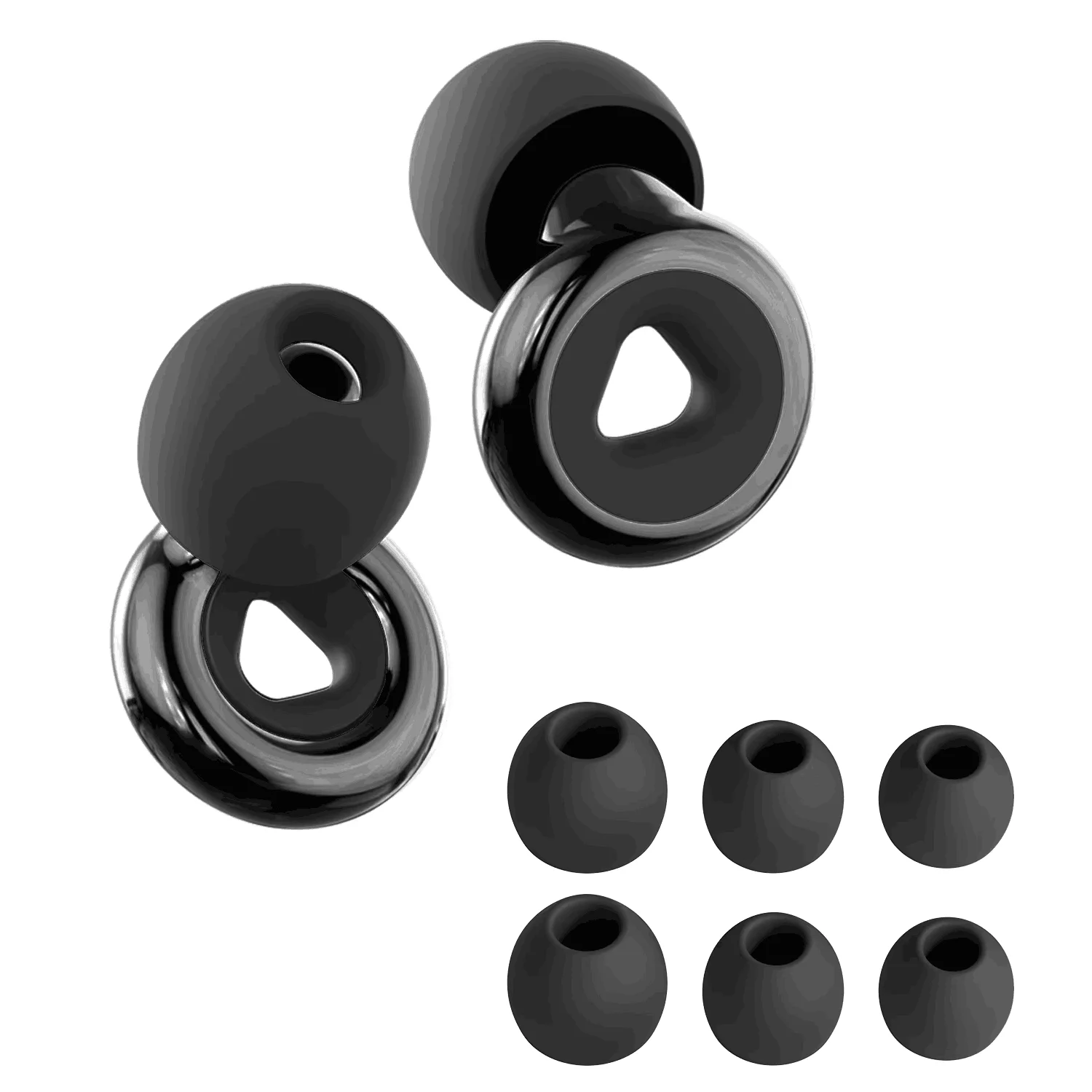 HUAK Plus Ear Plugs + Mute for Extra Coverag- 4size Ear Tips in XS/S/M/L - High-Fidelity EarPlugs Reusable Concerts & Festivals