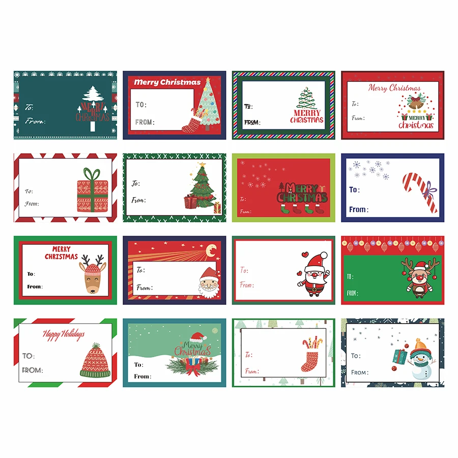 

160 шт. Рождественские подарочные наклейки — наклейки на праздничные этикетки «Do/Из» с рисунками Санта-Клауса, снеговика, оленя и деревьев