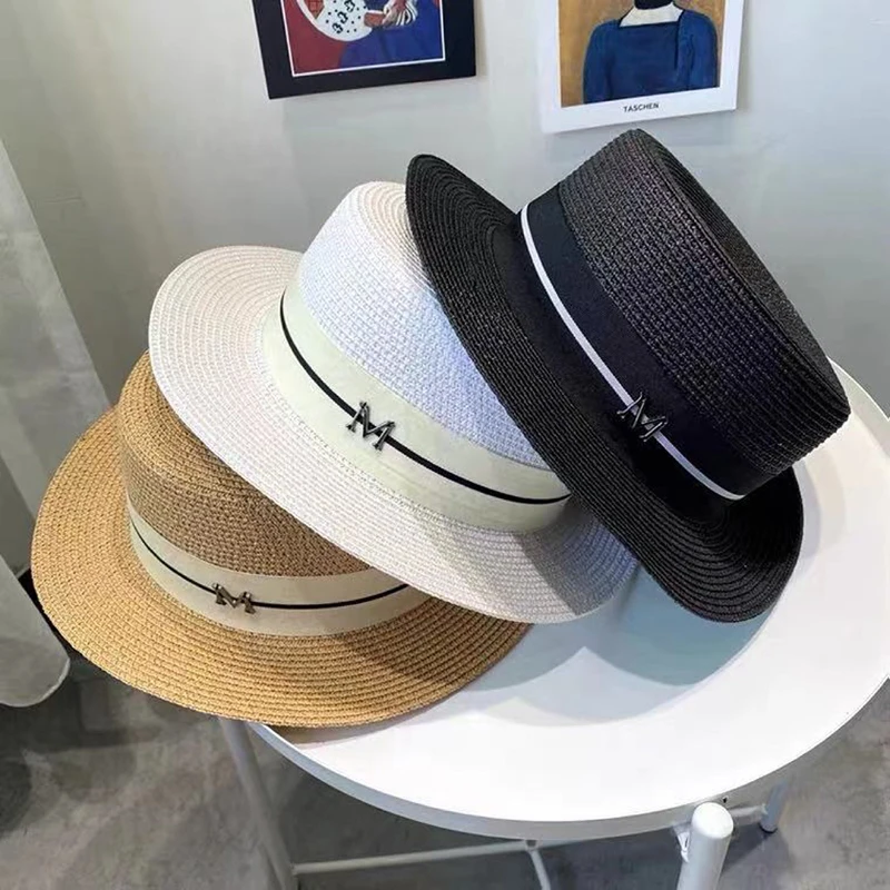 New Summer Straw Hats Woman Panama Travel Beach Sun Hat Women Elegant Luxury Jazz Hat