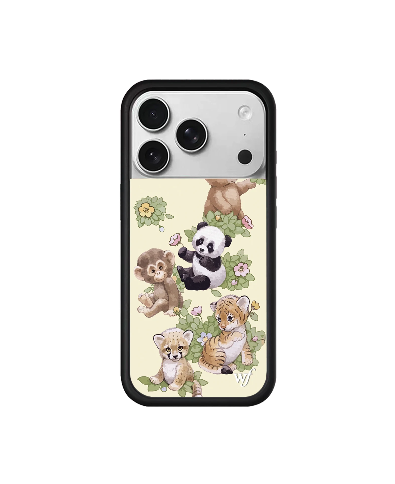 Nowe luksusowe etui na telefon z motywem dzikich kwiatów i małego misia 3D do iPhone'a 17 Pro, etui na modele 12 13 14 15 16 17 Pro Max Plus Air WF Cover — zdjęcie produktu 2