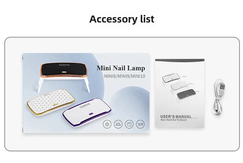 UV LED Nail Drying Lamp 36W Portable Mini 36W USB Polygel Nail Dryer with 12 Beads Gel Lamp Foldable Nail Curing Lamp UV Light