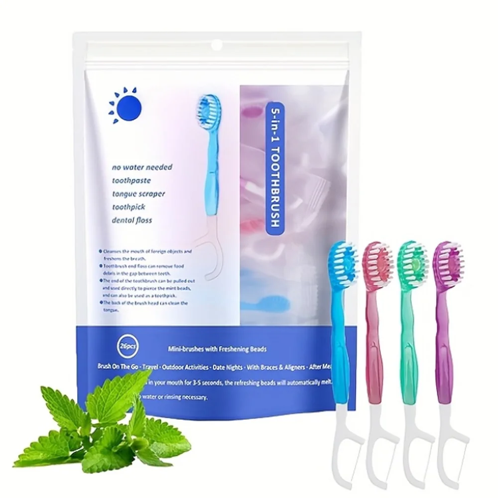 5/26 Multi-Functional Bead Toothbrush - Dental Floss & Toothbrush Combination Daily Essential Oral Care