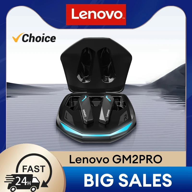 100% Original Lenovo GM2 Pro Bluetooth V5.3 TWS Wireless Earphones Stereo Sport Earbuds Game Music Dual Mode Low Latency Headset