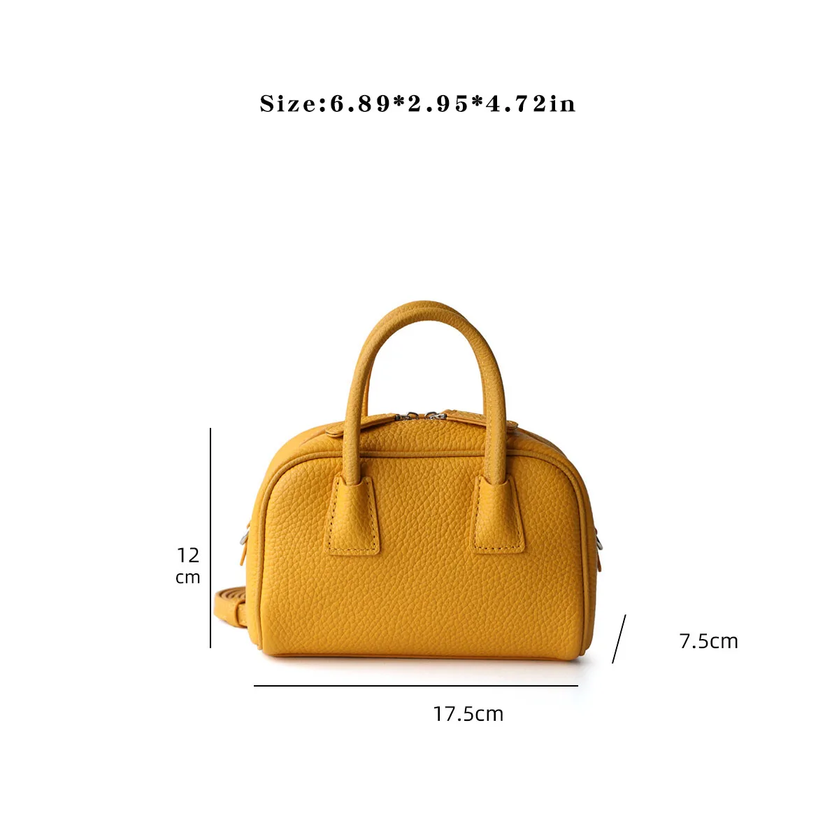 Support Free Personalized Custom First-layer Cowhide Bowling Bag Women's Bag Handbag Crossbody Bag Boston Bag Genuine Leather