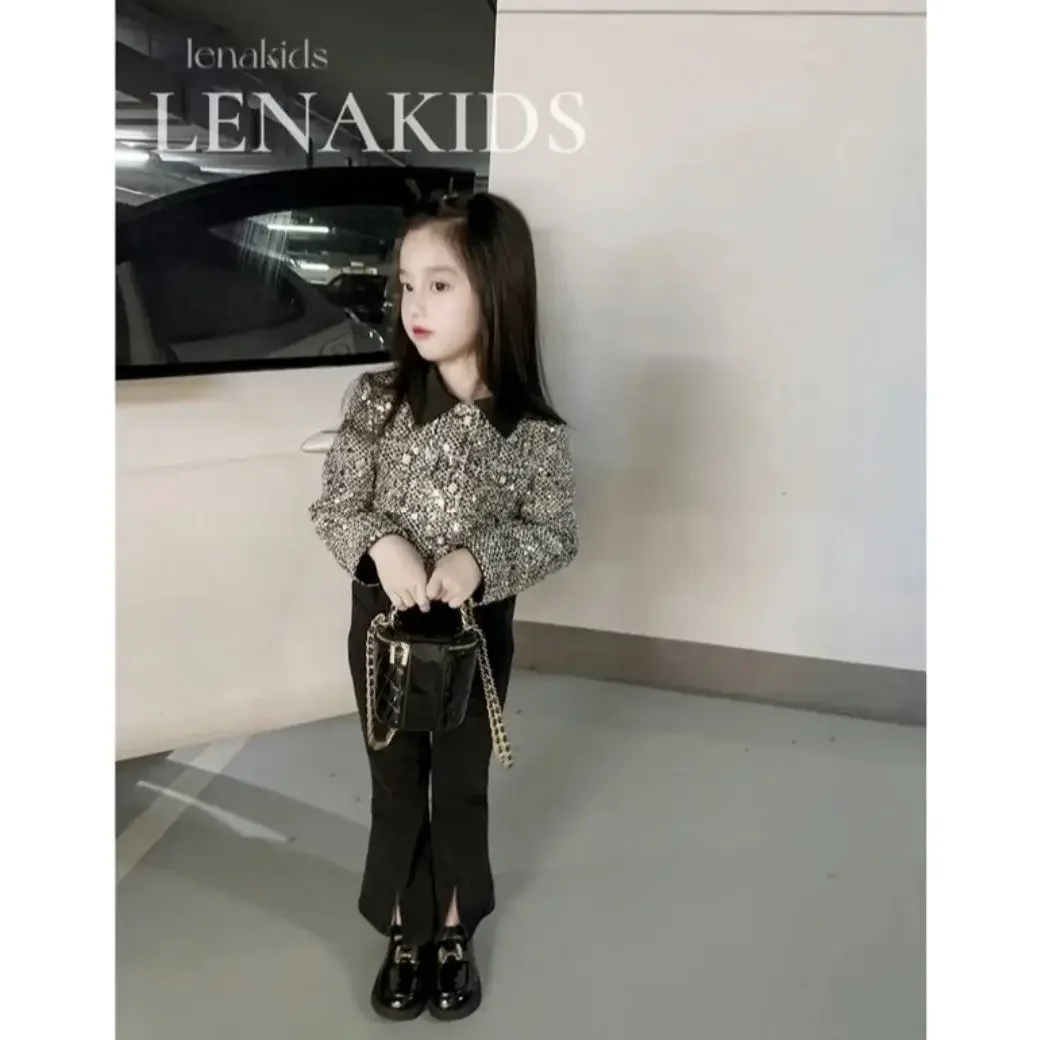 Girls Clothes Suit Fall Family Star 2024 Spring and Antumn Short Coat Girl Autumn New White Wear Foreign Style Party Suit