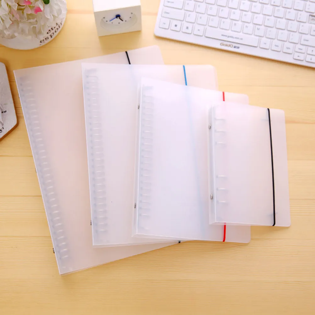

B5 Transparent Plastic File Folder Round Ring Binder For Loose Leaf Sheet Protector Document Organization Notebook Refill