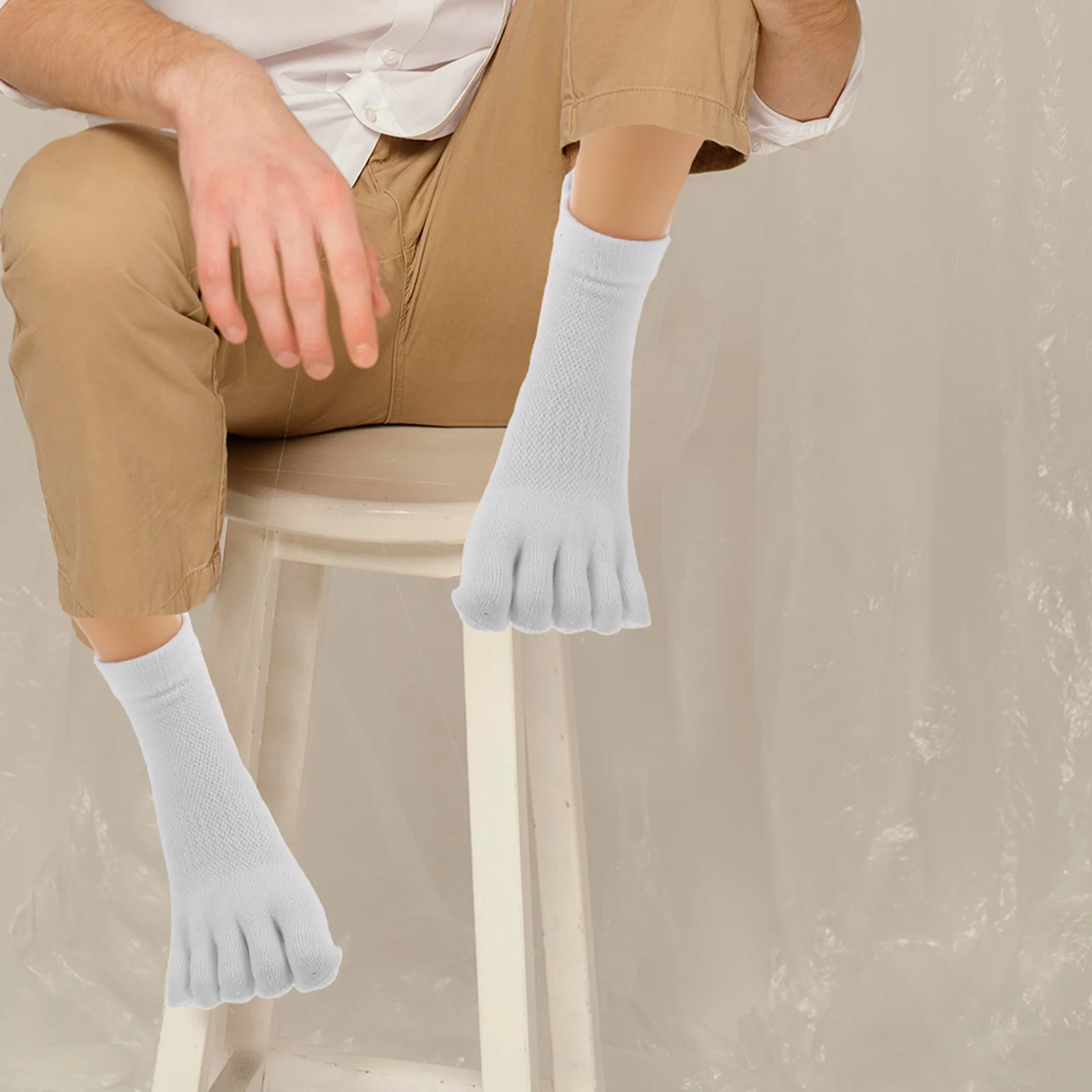 2 pares de calcetines de dedo de malla transpirable tobillo corto atlético correr calcetines deportivos de corte bajo para Yoga Casual de verano