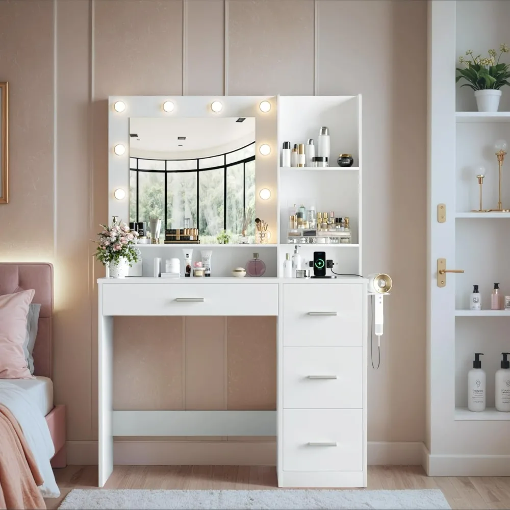 Vanity Desk with Mirror and Lights, 39