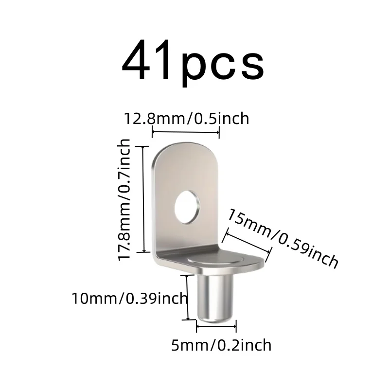 41 pcs 5*10mm Cabinet Shelf Brackets, Easy Insert Install, Furniture Board Fixing Kitchen Cabinet Shelving