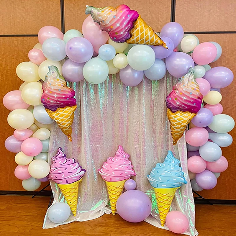 Sweet Ice Cream Party Balloon Arch Garland kit Colorful Pastel Macaron latex Balloon Baby Shower Girl Birthday Party Decoration