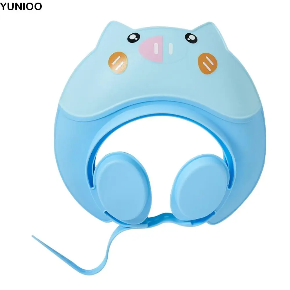 

Cute Animal Shape Baby Shower Cap Soft Adjustable Baby Shampoo Cap Waterproof Eye Ear Protection Children's Bath Cap For Kids
