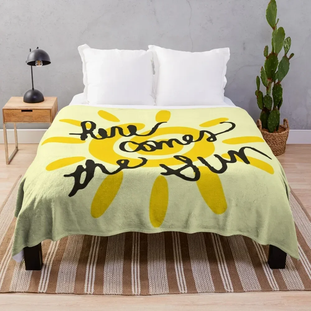 

Here Comes the Sun Sticker Throw Blanket Fade Resistant Durable Throw Blanket
