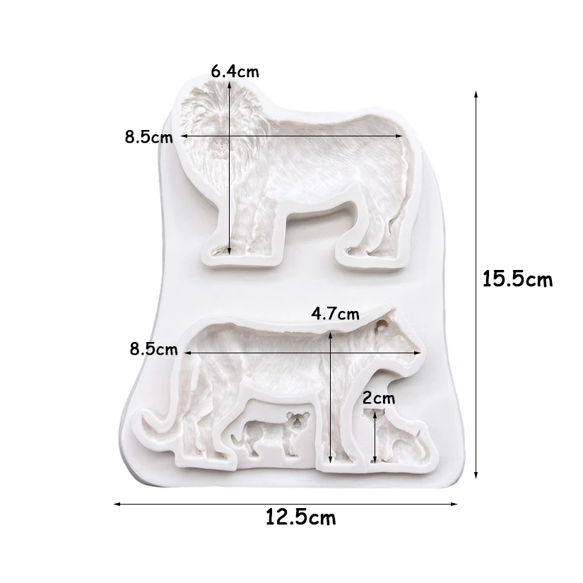3D Jungle Animals Giraffe/Lion/Elephant Silicone Mold Fondant Chocolate Mould Cake Decorating Tools DIY Clay Model Bakeware