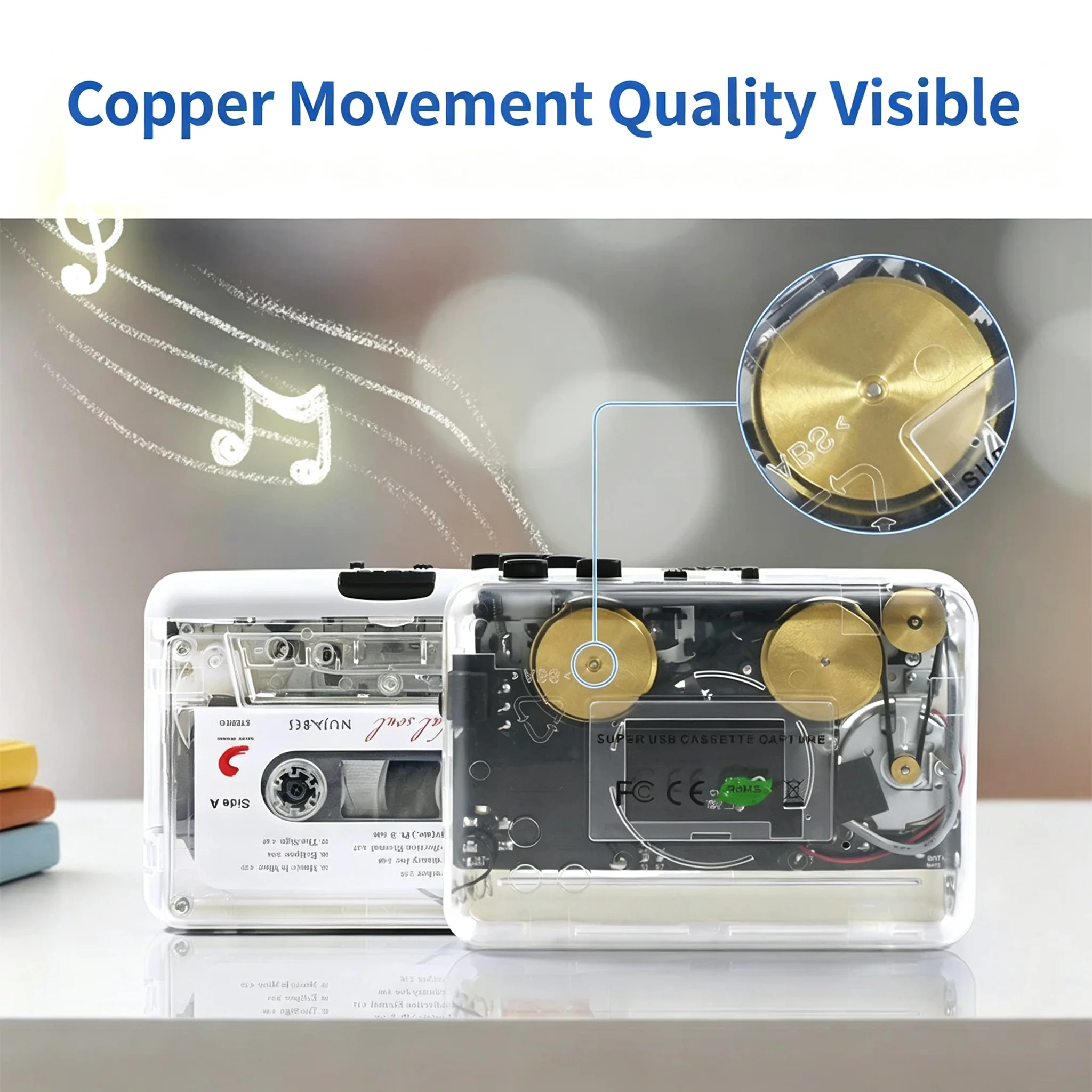 Cassette Player Portable Tape Recorder To Mp3 With Copper Wheel USB Cassette Capture To MP3 Tape Music Player