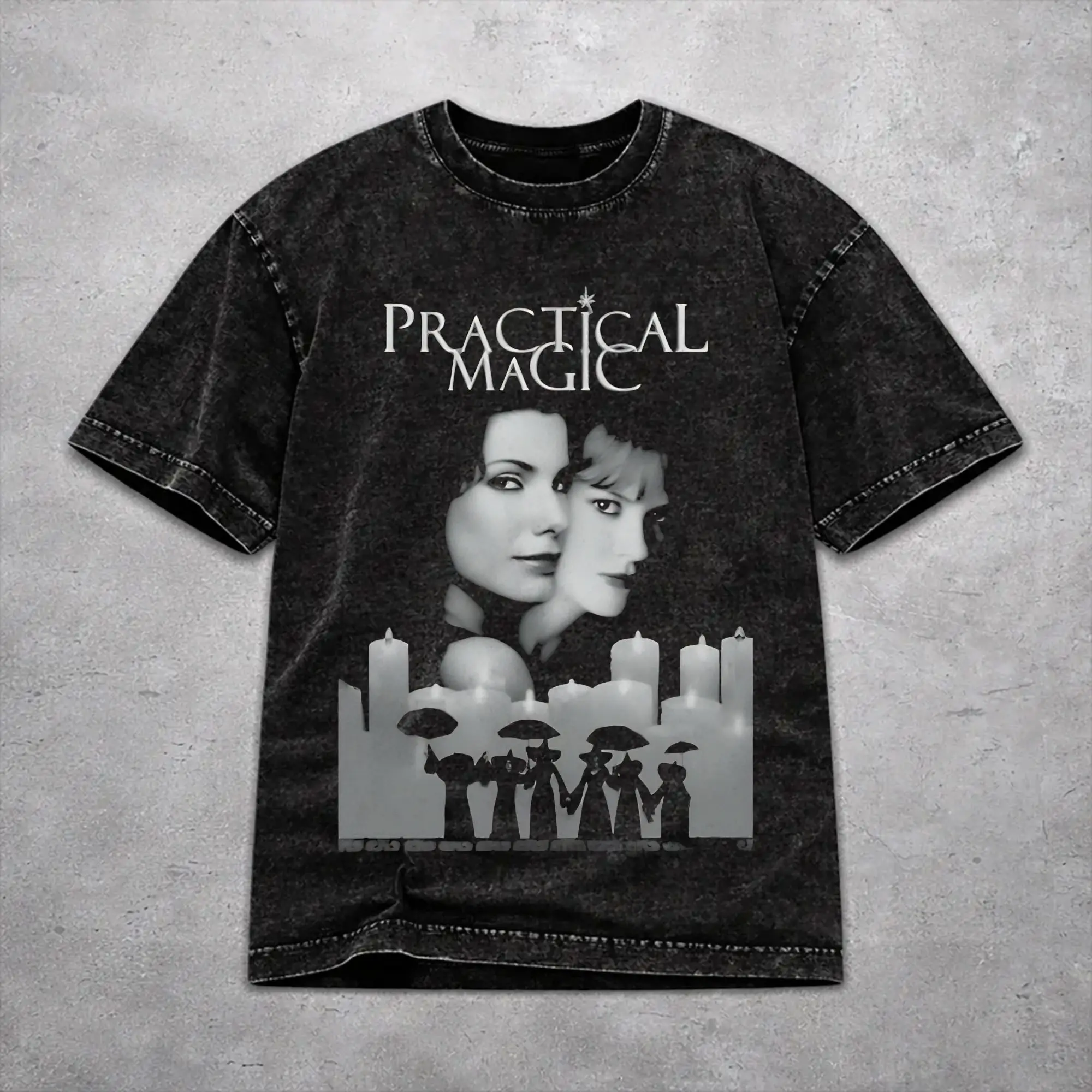 Women Men Practical Magic Witchcraft Witchy Gothic Halloween Sanderson Sisters T Shirt Printed Cotton Washed  Retro T-Shirts