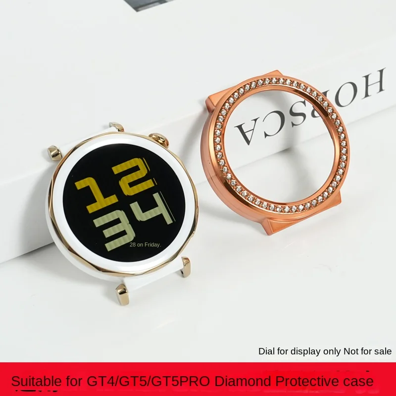 For Huawei GT5/GT5Pro/GT4 diamond studded hollow PC half shell smart watch protective case 42/41mm scratch resistant shell parts