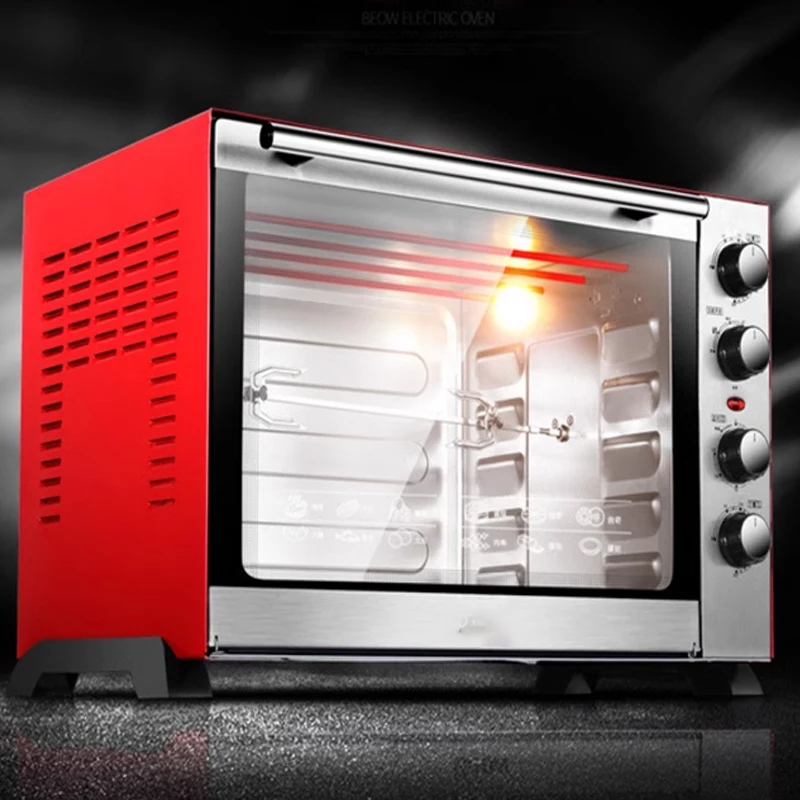 Household Mechanical Electric Oven Temperature Control Electric Oven Stainless Steel Black Crystal Panel 60L Electric Oven ﻿